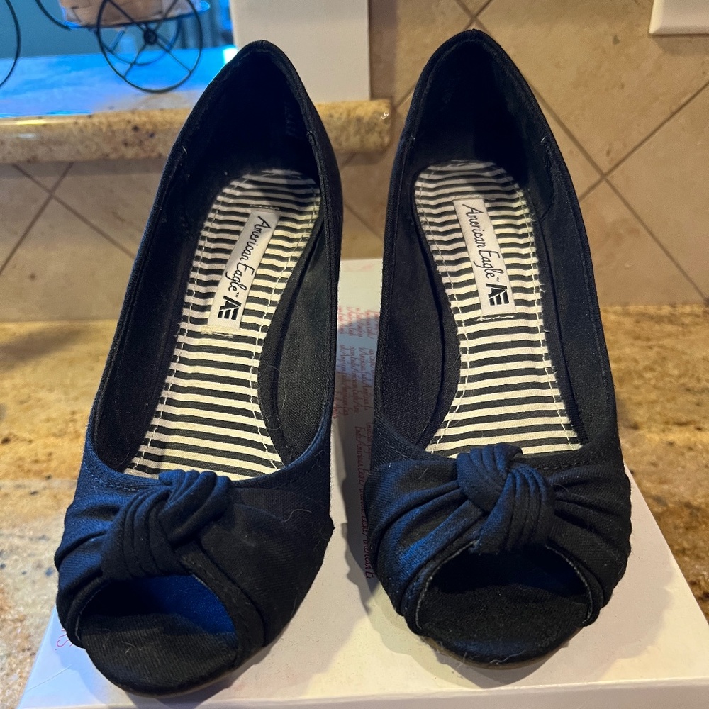 Black Canvas Size 8 Cork Espadrilles